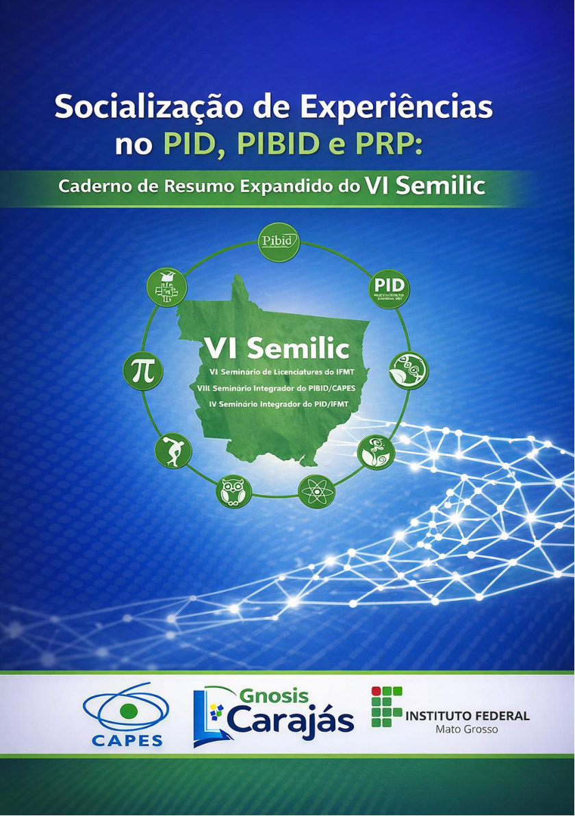 Capa da obra Socialização de Experiências no PID, PIBID e PRP: Caderno de Resumo Expandido do VI Semilic