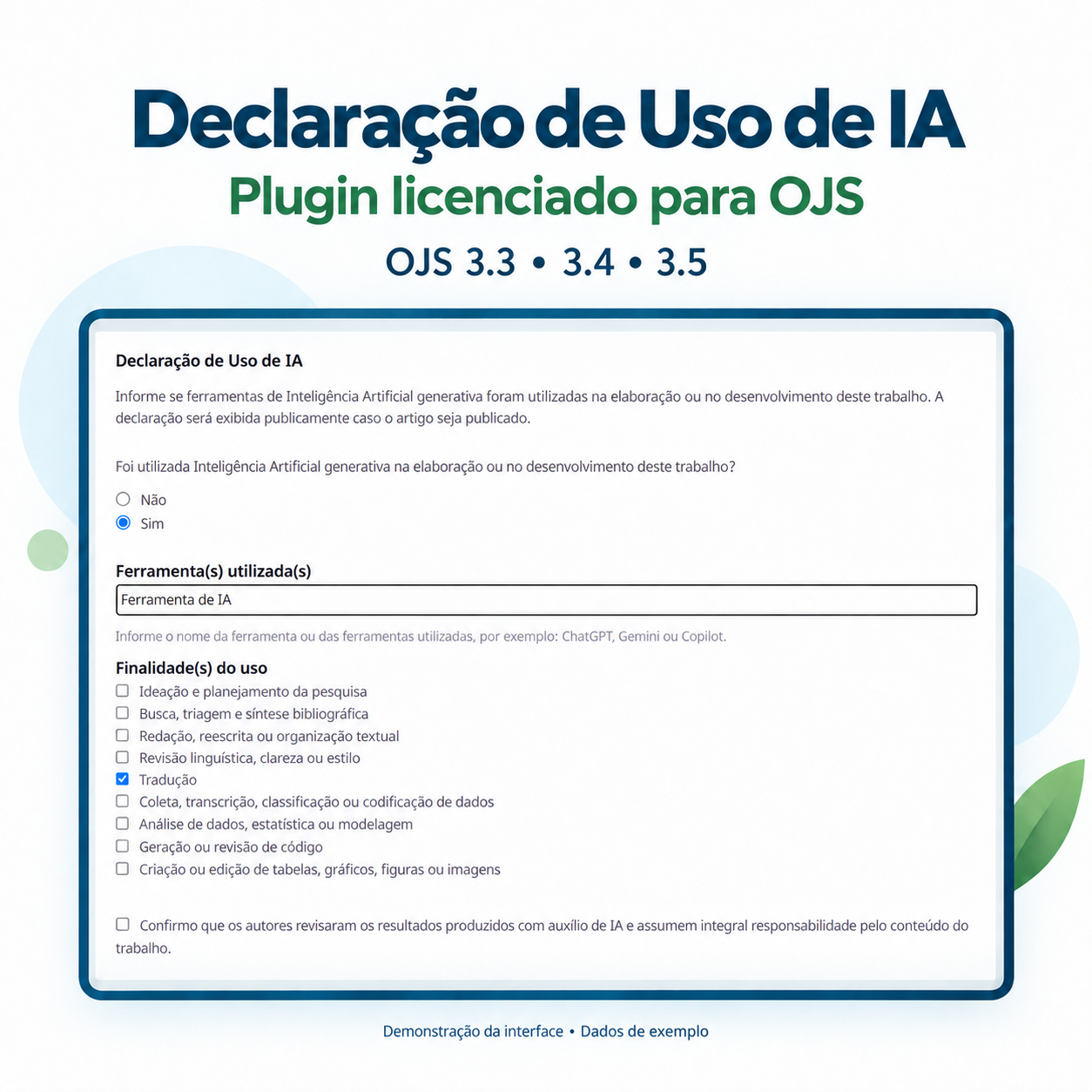 Plugin Declaração de Uso de IA para OJS - imagem 3
