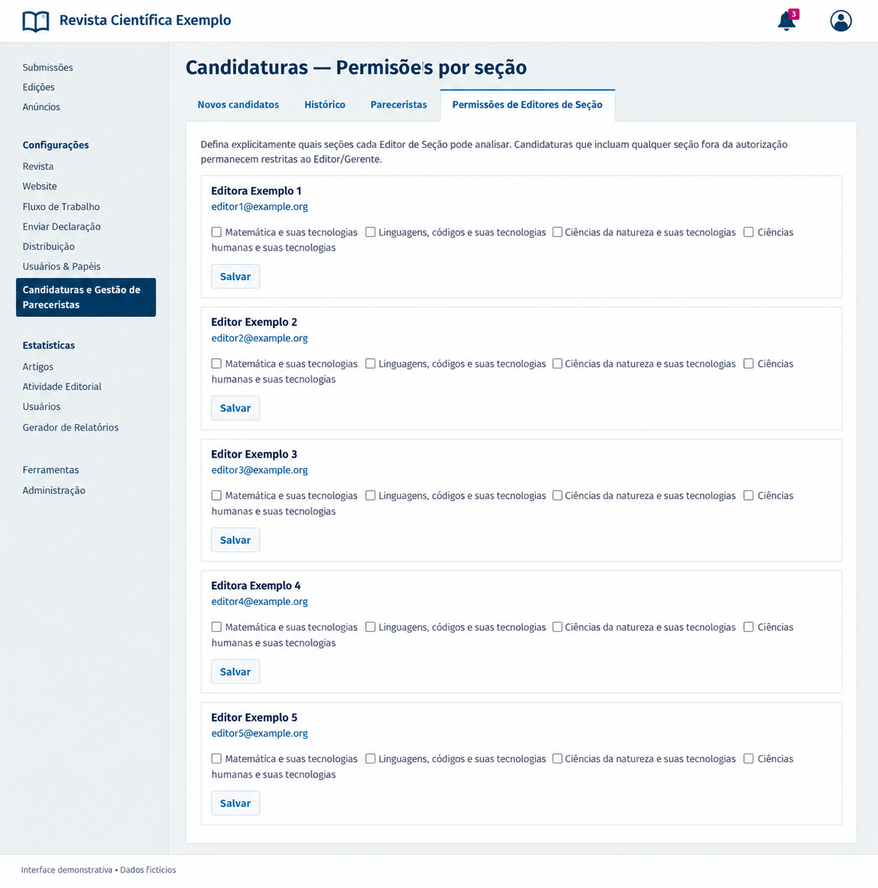 Plugin Candidaturas e Gestão de Pareceristas para OJS - imagem 3
